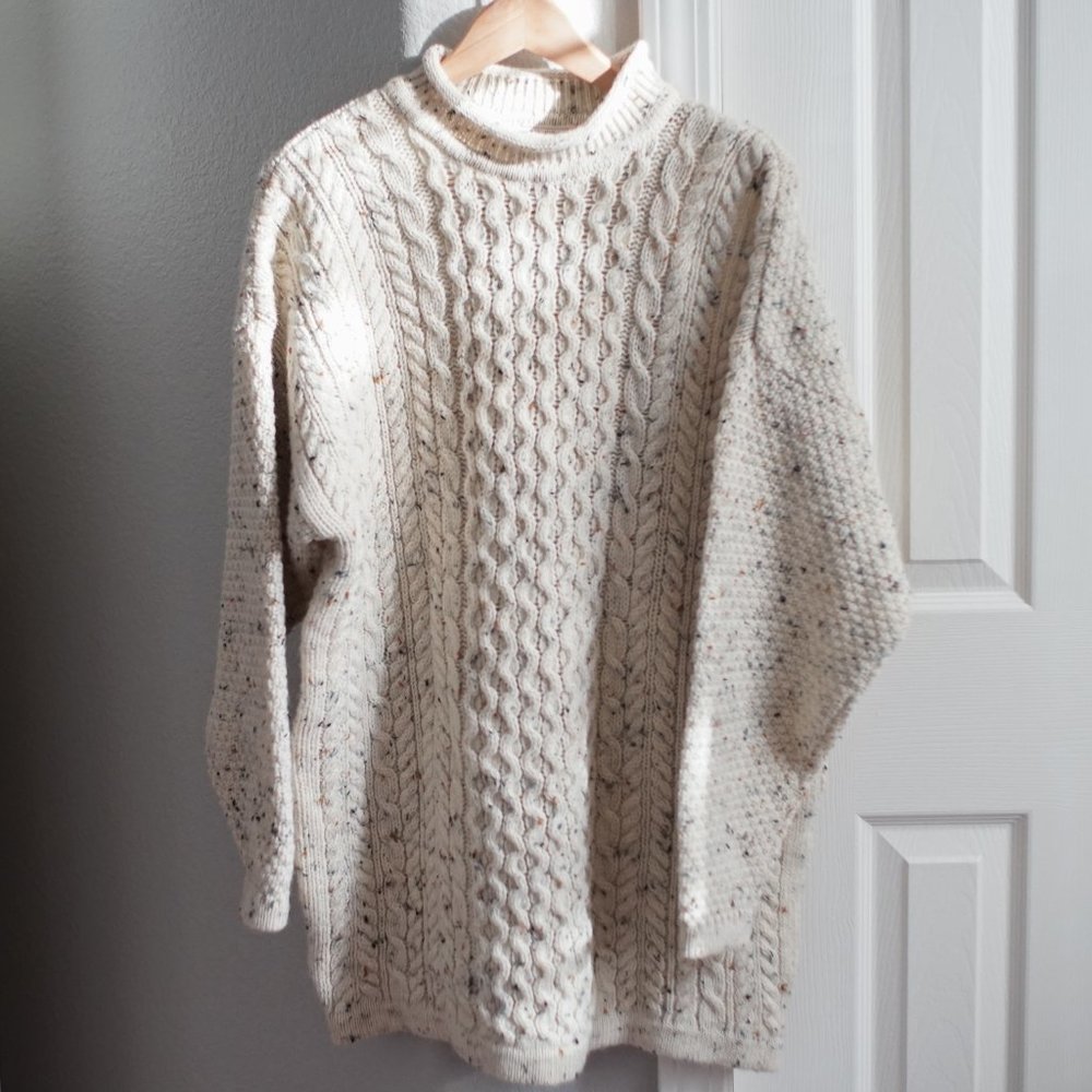 Highland Cable Knit Wool Sweater Made in Scotland